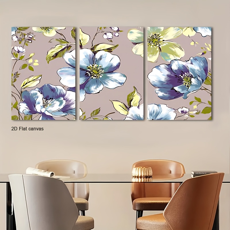 Canvas Wrap Ready - Frameloos canvas 2D plat, 3-delige pastelkleurige