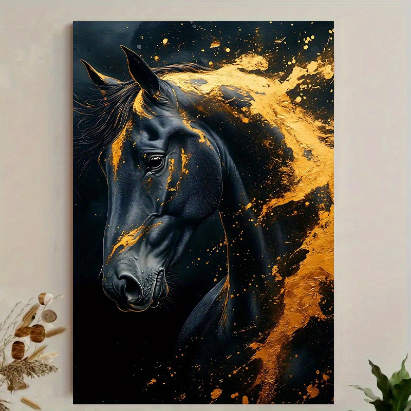 1pc elegante zwarte paard canv - Canvas Wrap Ready recensie en prijs